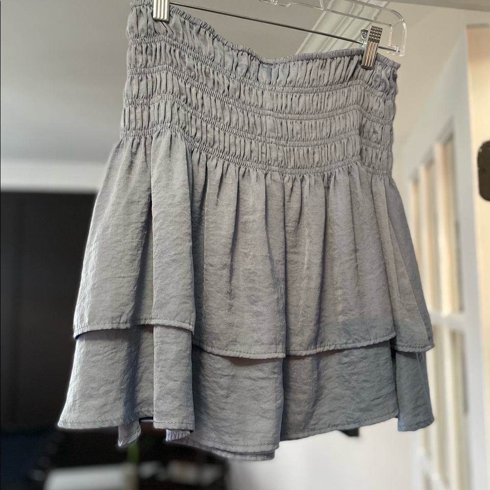 Smocked tiered skirt